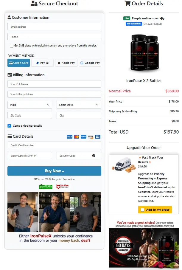 ironpulsex Order Page